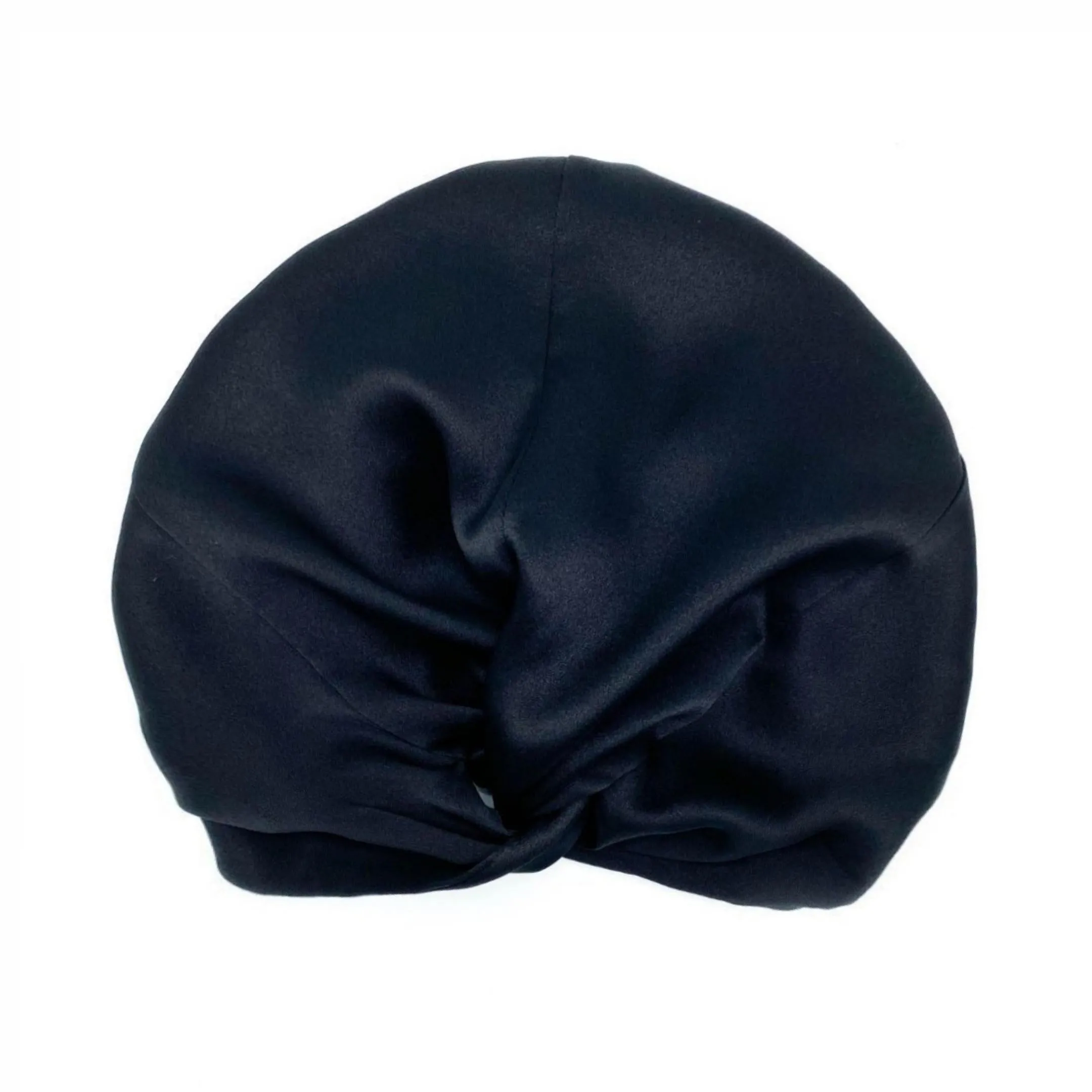 Silk Sleep Cap for Women Hair Care Natural Silk Double Layer Bonnet - Black - One Size Fits Most