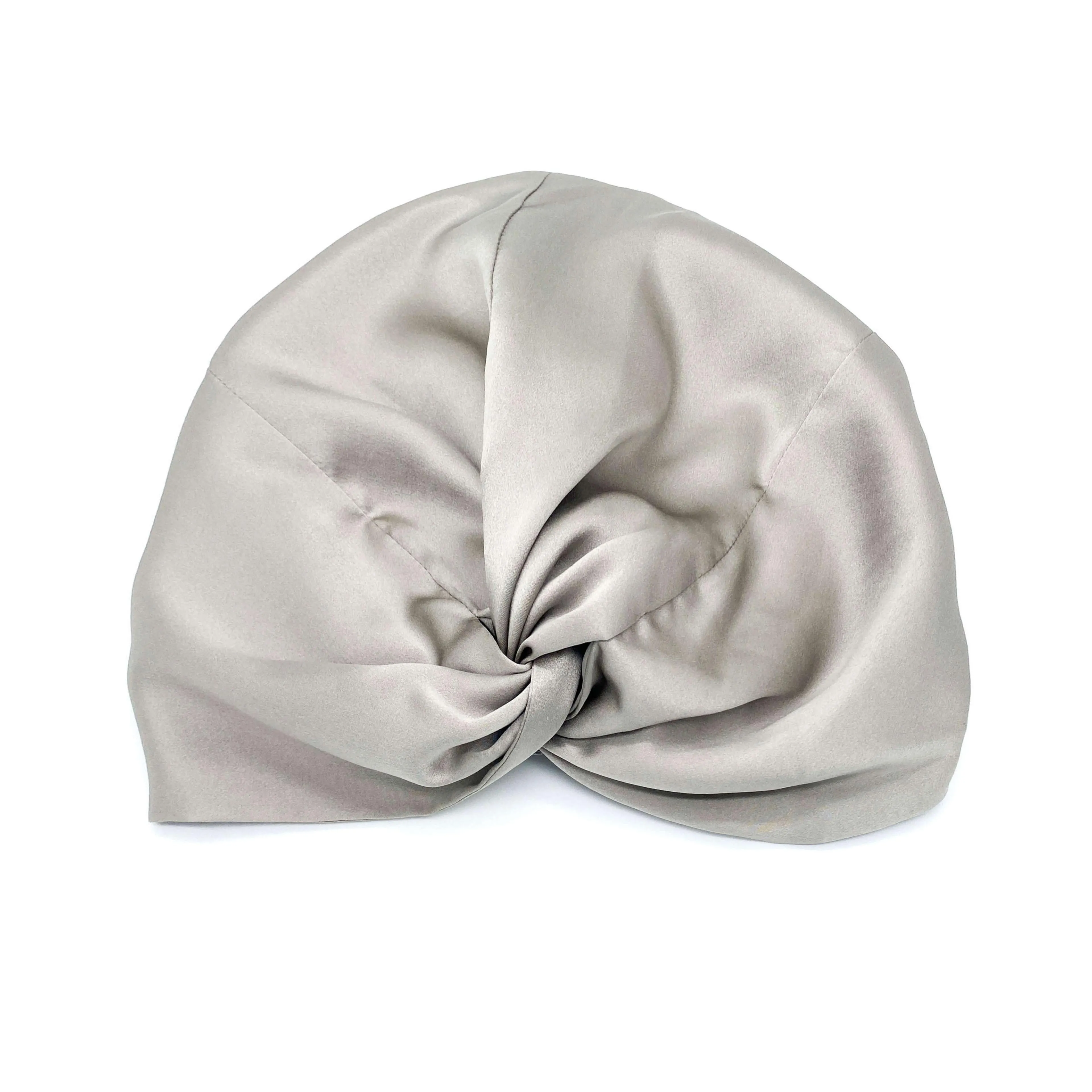 Silk Sleep Cap for Women Hair Care Natural Silk Double Layer Bonnet - Black - One Size Fits Most