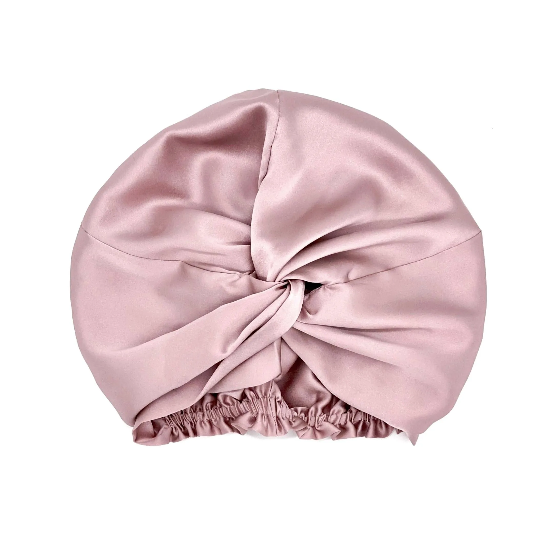 Silk Sleep Cap for Women Hair Care Natural Silk Double Layer Bonnet Turban- Champagne Gold - One Size Fits Most