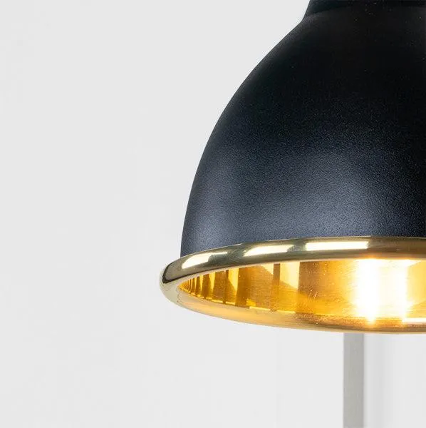 Smooth Brass Brindley Wall Light in Elan Black | From The Anvil