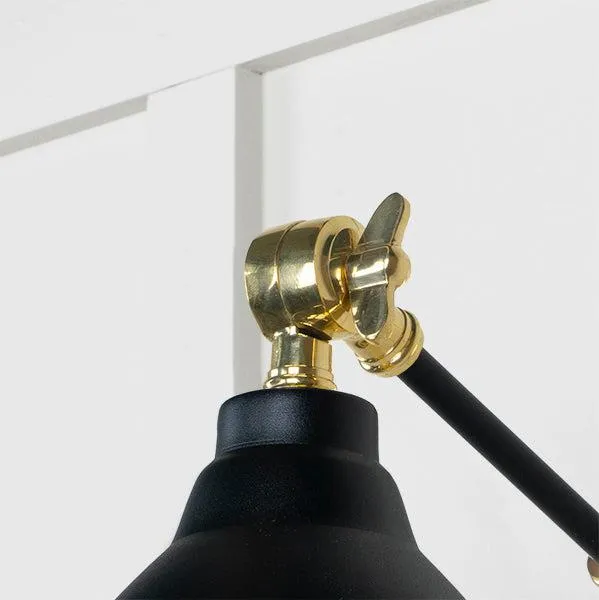 Smooth Brass Brindley Wall Light in Elan Black | From The Anvil