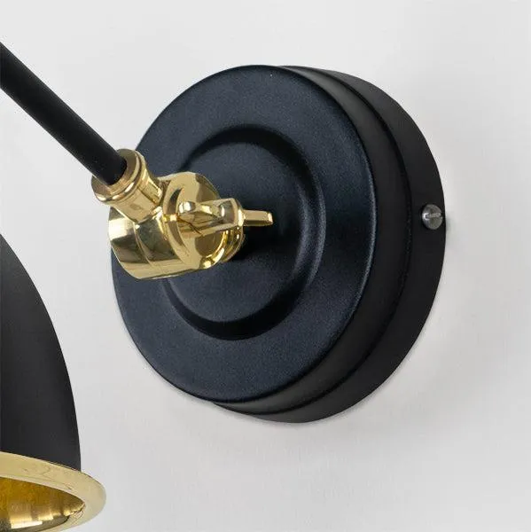 Smooth Brass Brindley Wall Light in Elan Black | From The Anvil