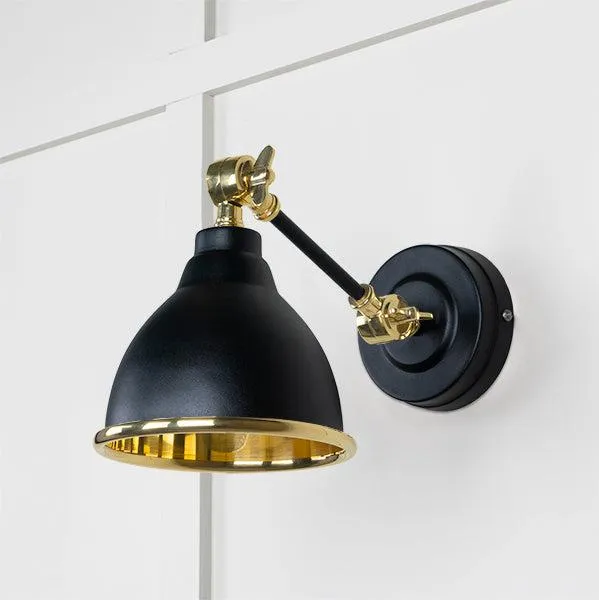 Smooth Brass Brindley Wall Light in Elan Black | From The Anvil