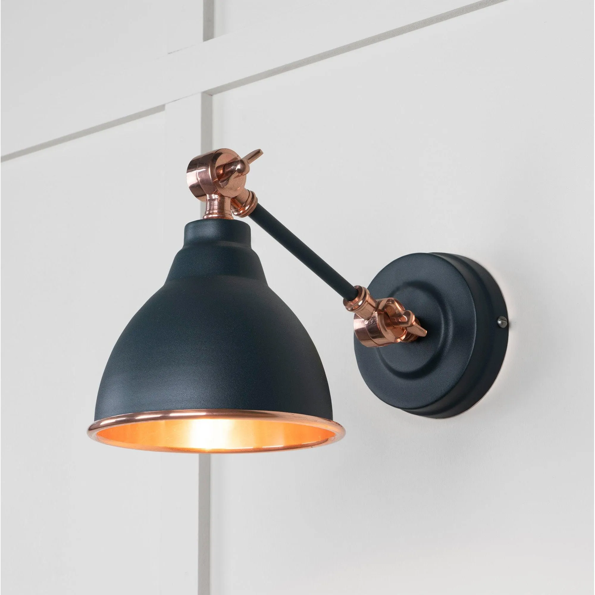 Smooth Copper Brindley Wall Light in Soot | From The Anvil