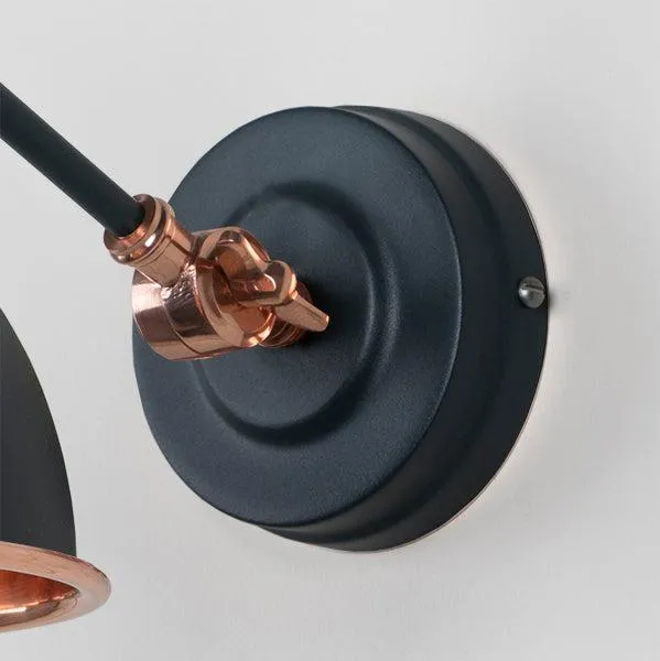 Smooth Copper Brindley Wall Light in Soot | From The Anvil