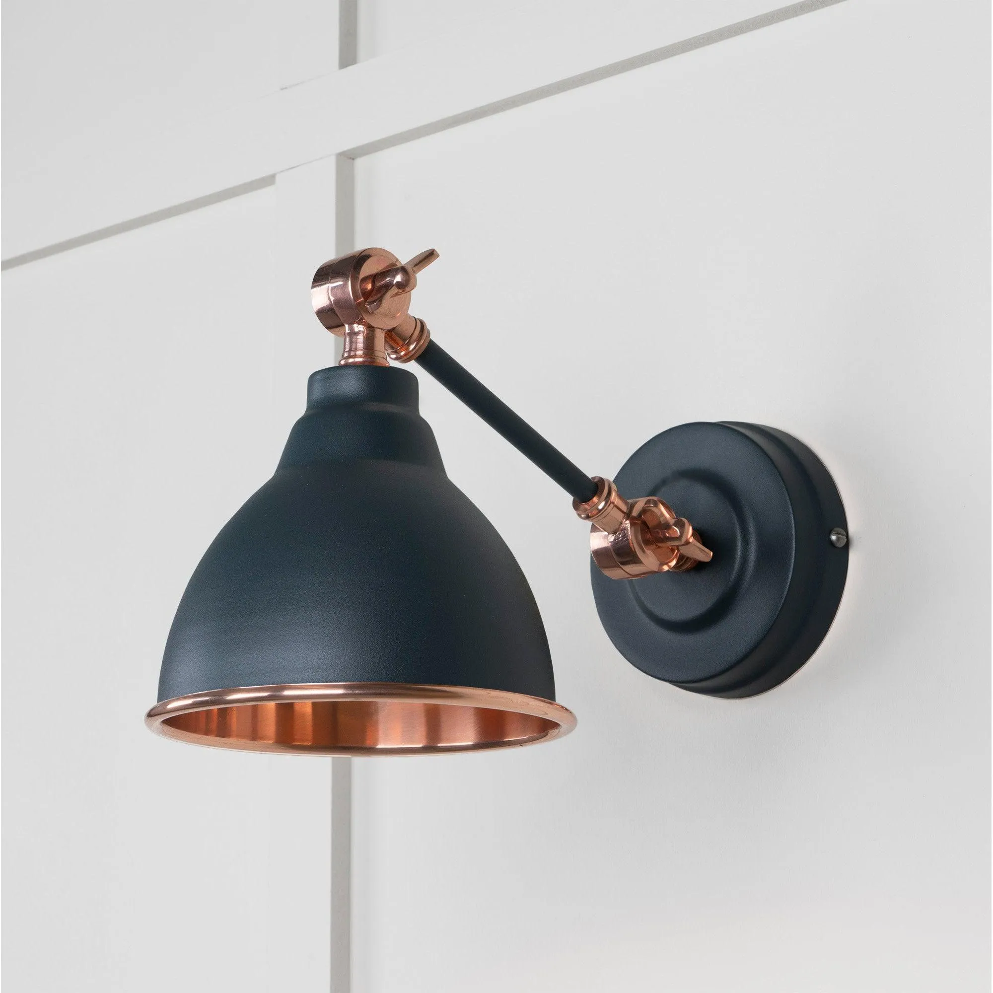 Smooth Copper Brindley Wall Light in Soot | From The Anvil