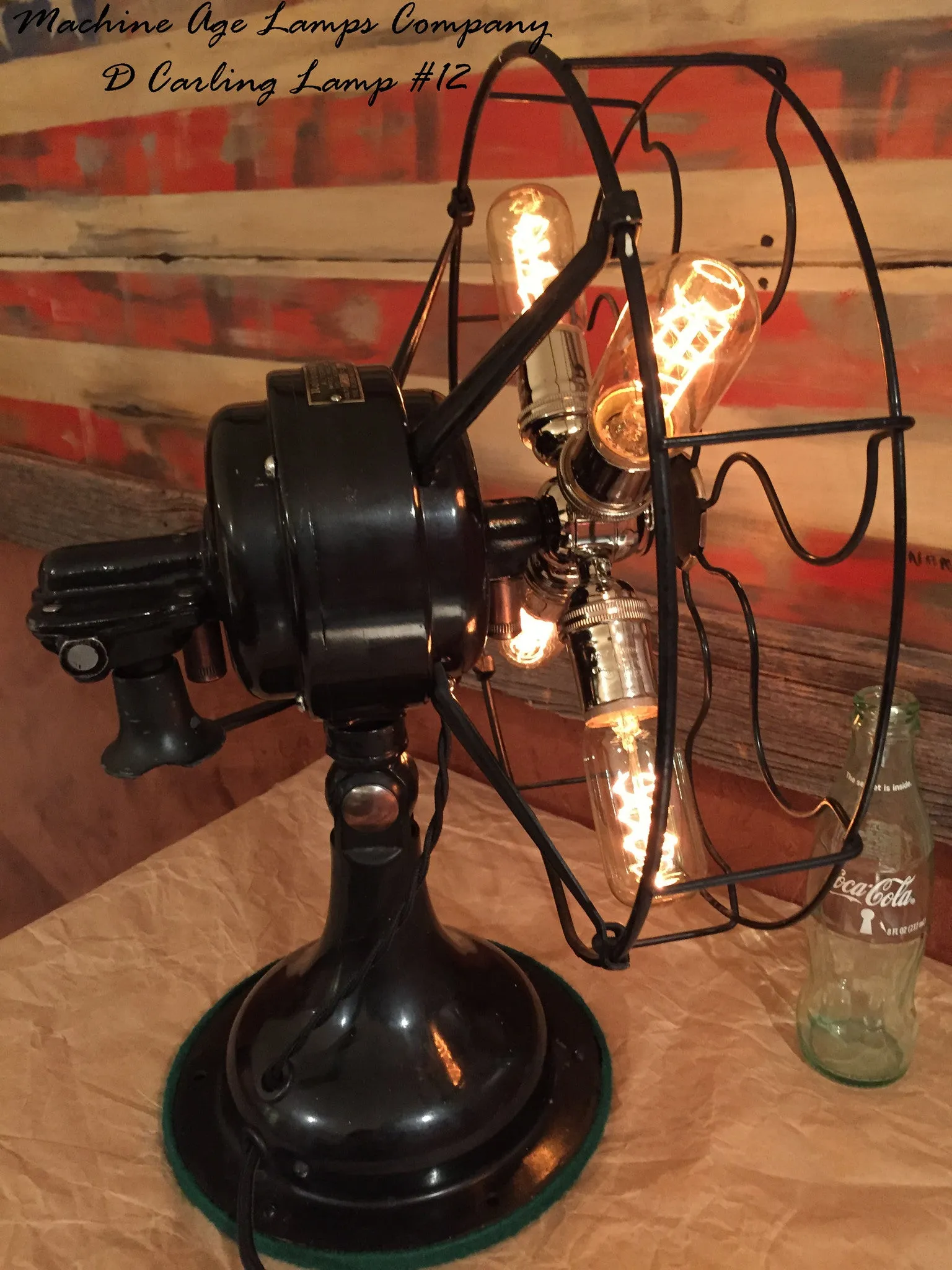 Steampunk, Antique Industrial Re-purposed Robbins & Myers Fan Lamp  # DC12