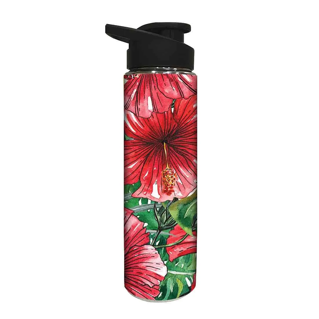 Steel Sipper Water Bottle for Gifts Ideas - Beautiful Hibiscus