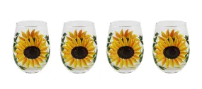 Sunflower Wine Glass