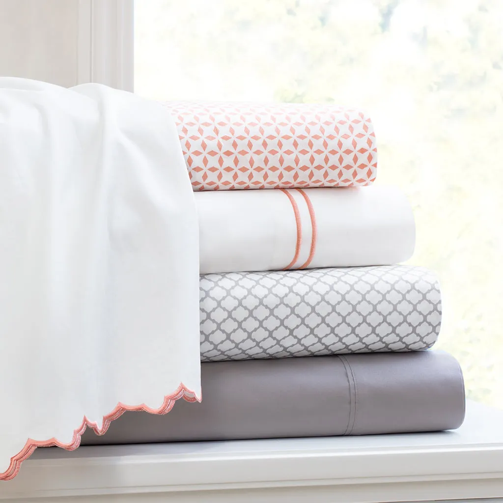 The Coral Lines Embroidered Sheet Set