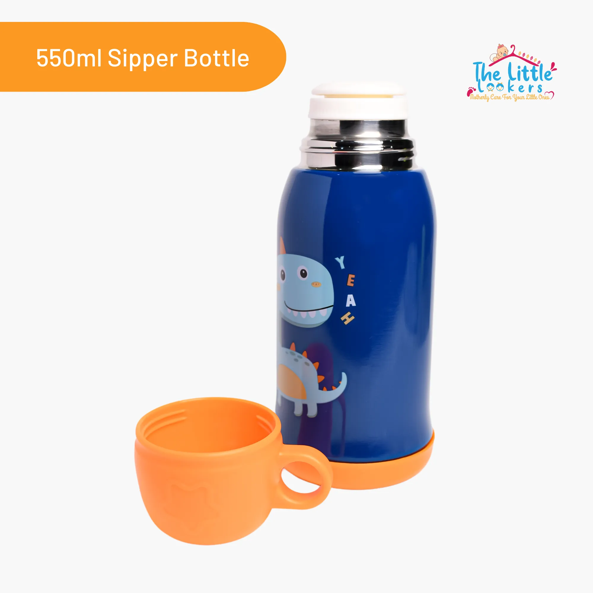 THE LITTLE LOOKERS Stainless Steel Insulated Sipper Bottle for Kids/Sipper School Bottle/Sipper Bottle with Straw/Travelling Water Bottle for Kids with Pop up Straw (550ml)