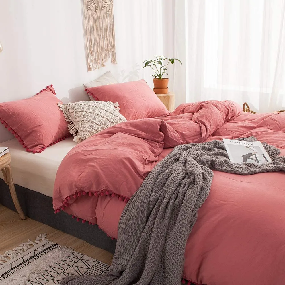 The Softy Pom Pom Red Bed Set