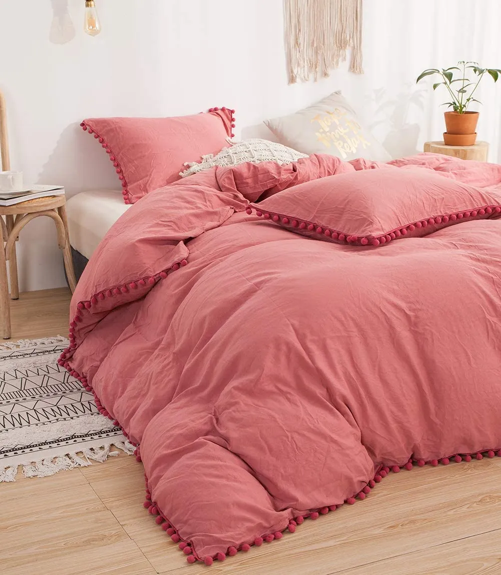 The Softy Pom Pom Red Bed Set