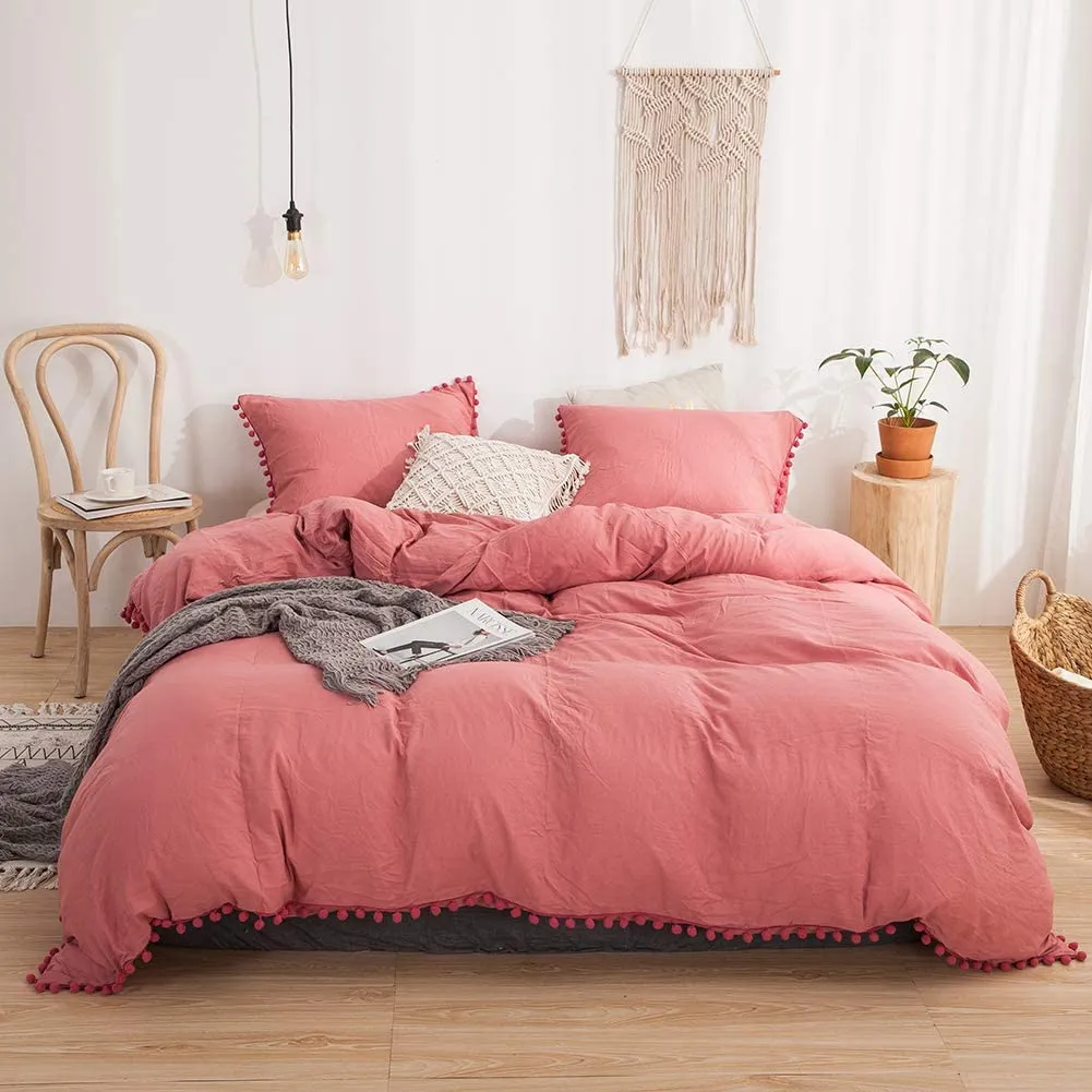 The Softy Pom Pom Red Bed Set