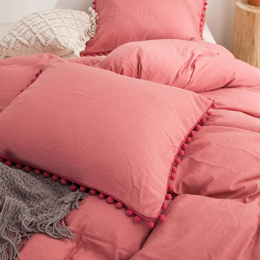 The Softy Pom Pom Red Bed Set