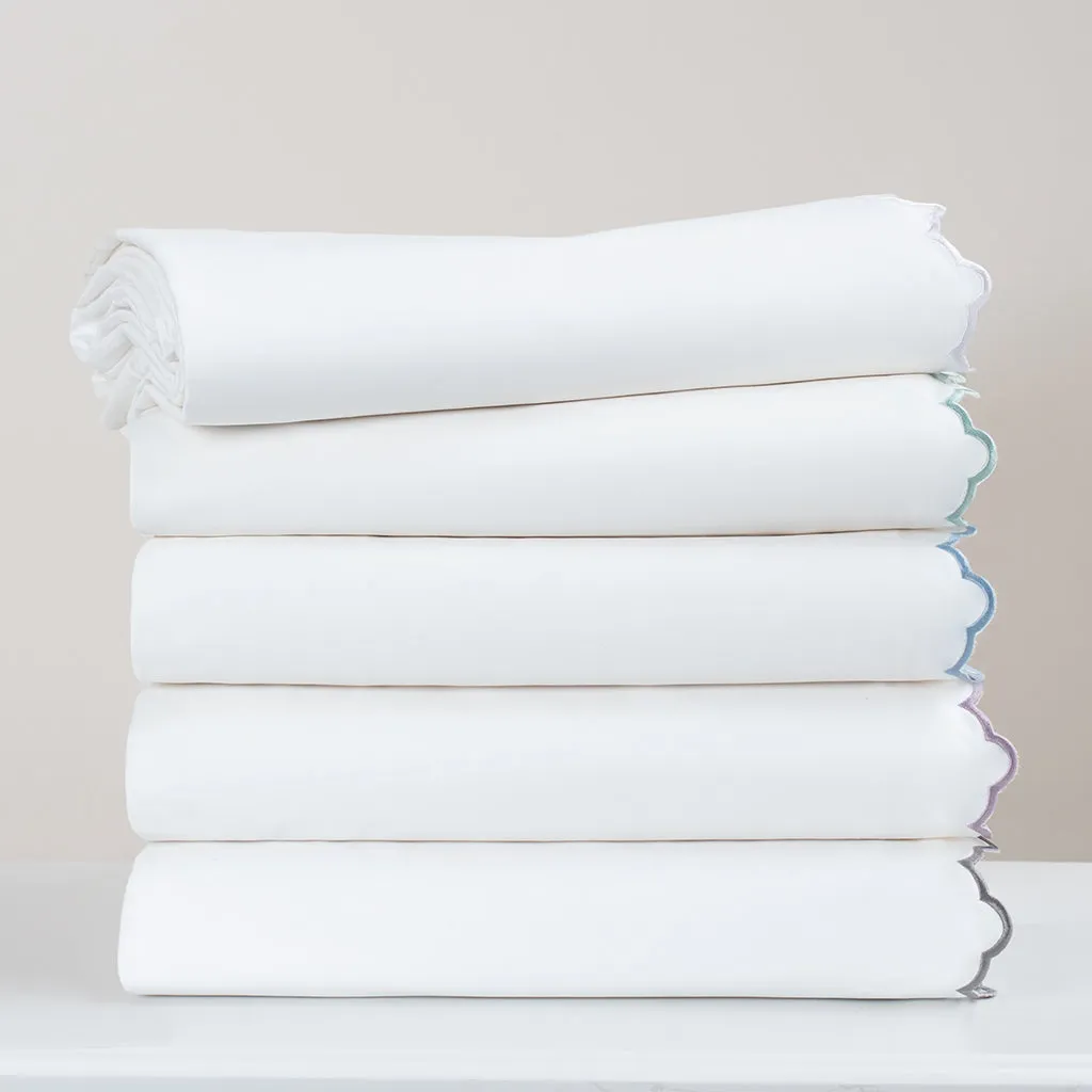 The White Scalloped Embroidered Sheet Set