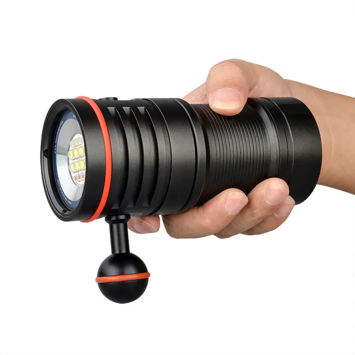 TrustFire DF50 Dive Light - 6500LM LED, USB Rechargeable, 70M Waterproof, Multi-Color Lights