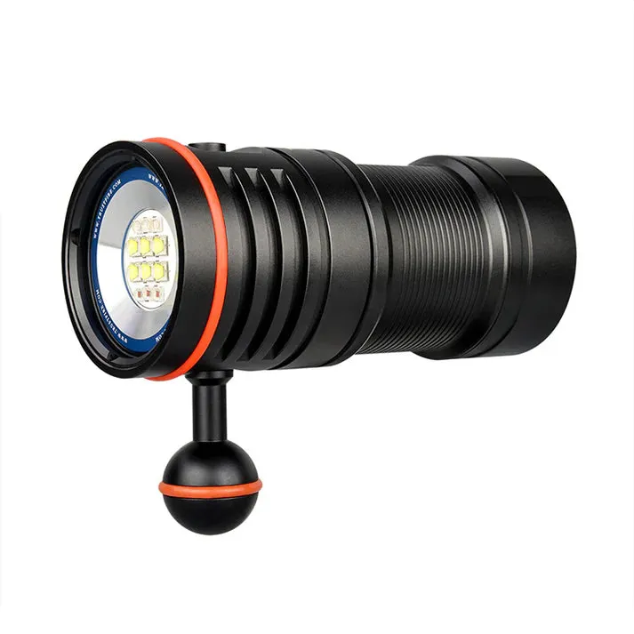 TrustFire DF50 Dive Light - 6500LM LED, USB Rechargeable, 70M Waterproof, Multi-Color Lights