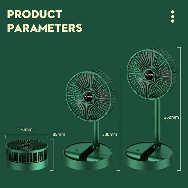 USB Rechargeable Telescopic Folding Fan