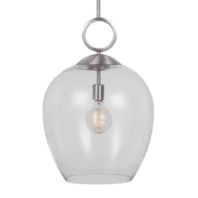 Uttermost Calix Nickel 1 Light Glass Pendant