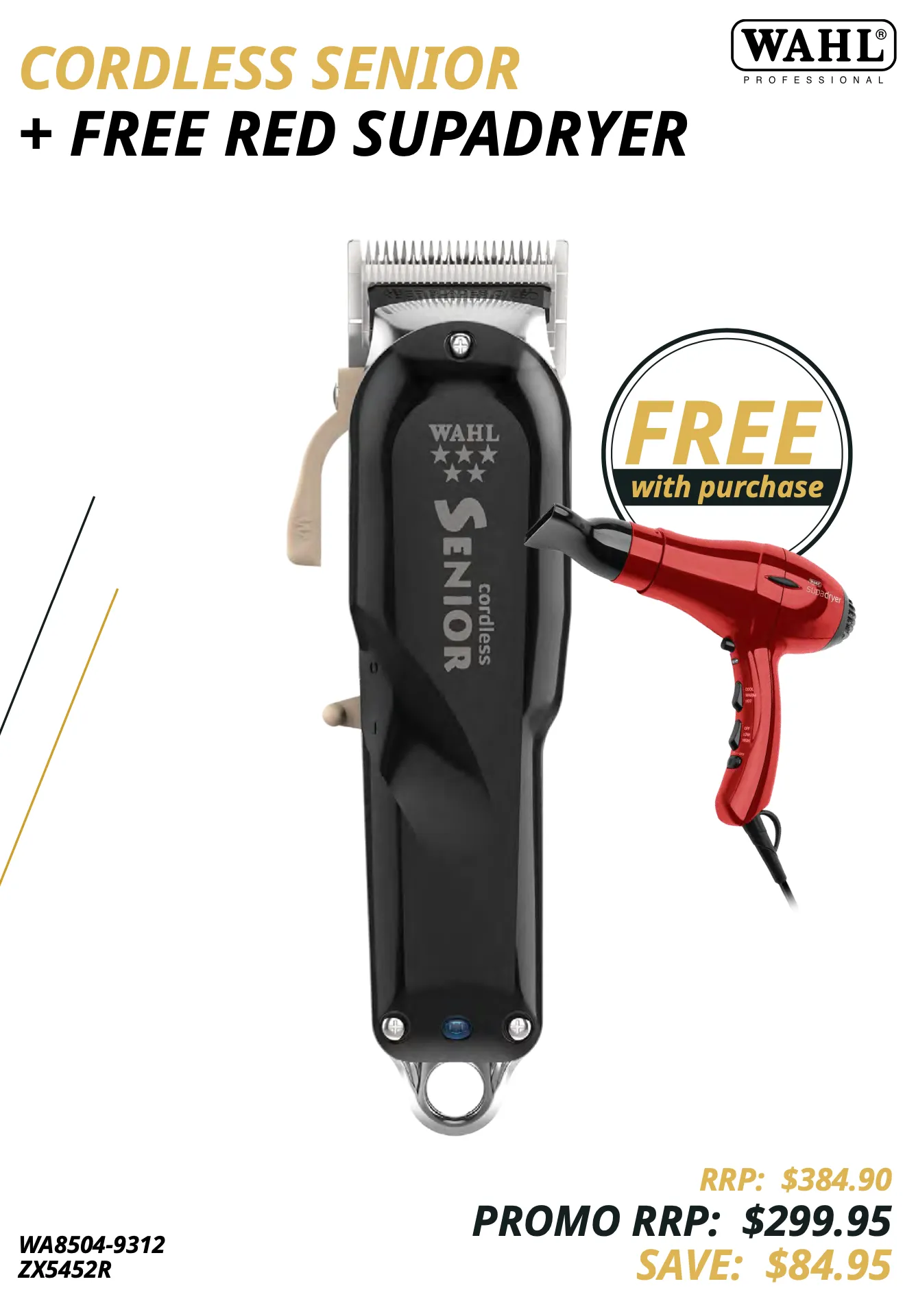 Wahl Senior Clipper with free Red Supa Dryer - October Promo!