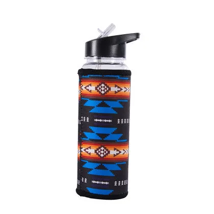 Water Bottle w/ Printed Sleeve - Southwest Design