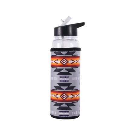 Water Bottle w/ Printed Sleeve - Southwest Design