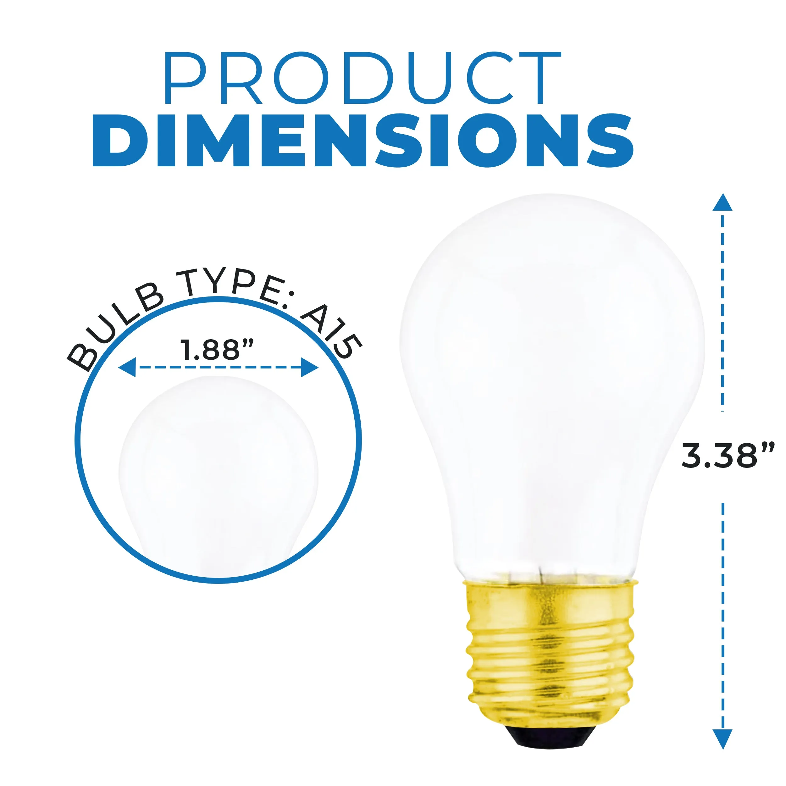 Westinghouse 0392900 25 Watt Incandescent A15 Frost - 2700 Kelvin - Warm White - 160 Lumens - E26-Medium Base - 120 Volt - Box - 2-Pack