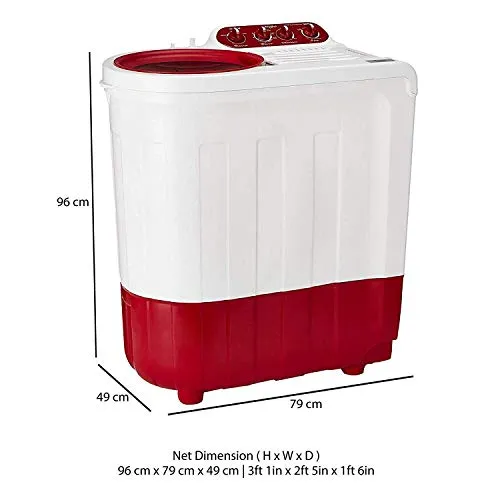 Whirlpool 7.2 Kg Semi-Automatic Top Loading Washing Machine (ACE SUPREME PLUS 7.2, Coral Red, Ace Wash Station)