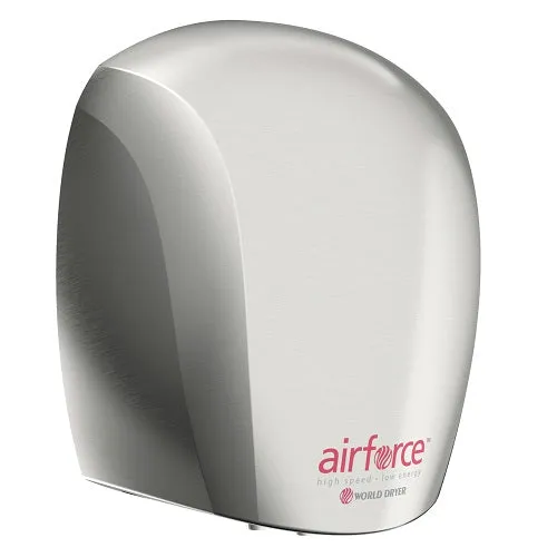 WORLD DRYER® J48-973 Airforce™ Hand Dryer - Brushed (Satin) Stainless Steel (50 Hz ONLY - NOT for use in North America)