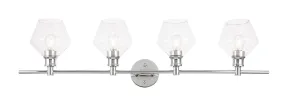 ZC121-LD2320C - Living District: Gene 4 light Chrome and Clear glass Wall sconce