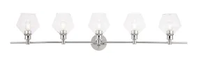 ZC121-LD2324C - Living District: Gene 5 light Chrome and Clear  glass Wall sconce